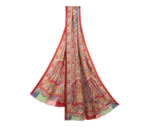 Schal Aus Kaschmir Und Seide Mit Print, Herren, Orange