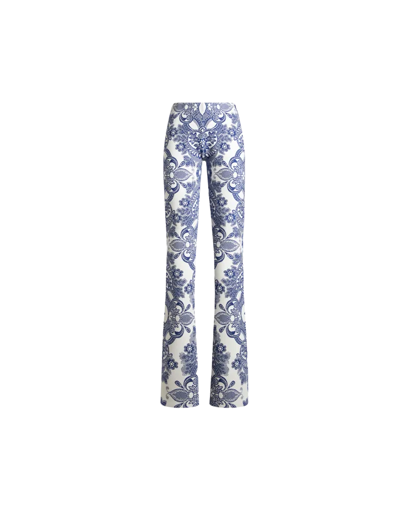 Etro Strickhose Mit Spitzenmuster, Damen, Navyblau, Größe Navyblau