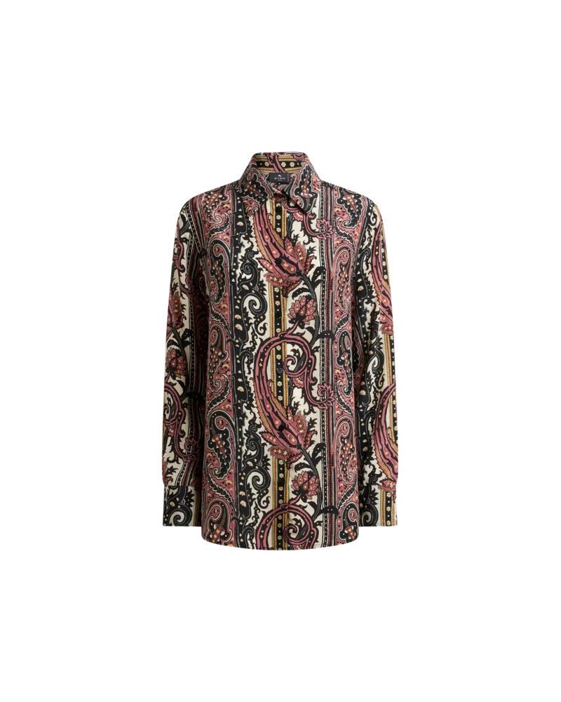 Etro Hemdbluse Aus Seide Mit Paisley-ramage-motiv, Damen, Rot, Größe Rot