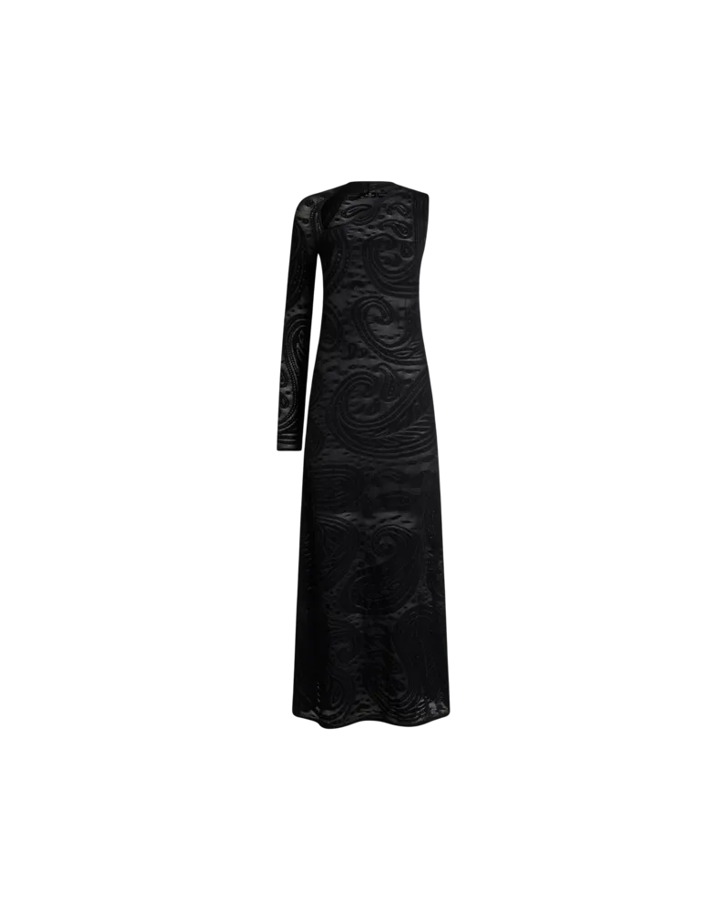 Etro Langes Jacquard-kleid Mit Paisley-motiv, Damen, Schwarz, Größe Schwarz