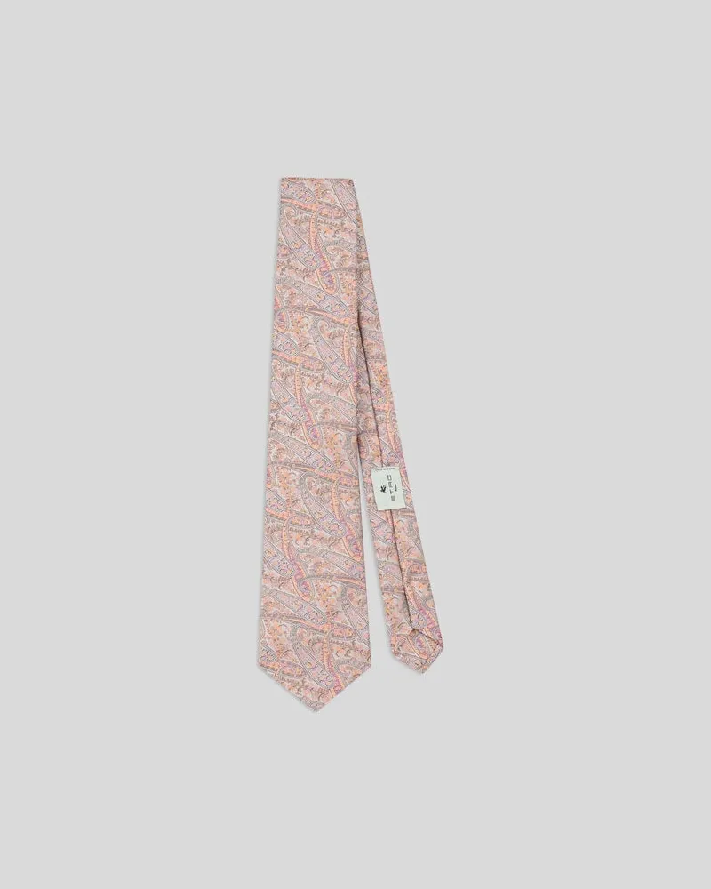 Etro Jacquard-krawatte Aus Seide Mit Floralem Paisley-motiv, Herren, Rosa Rosa