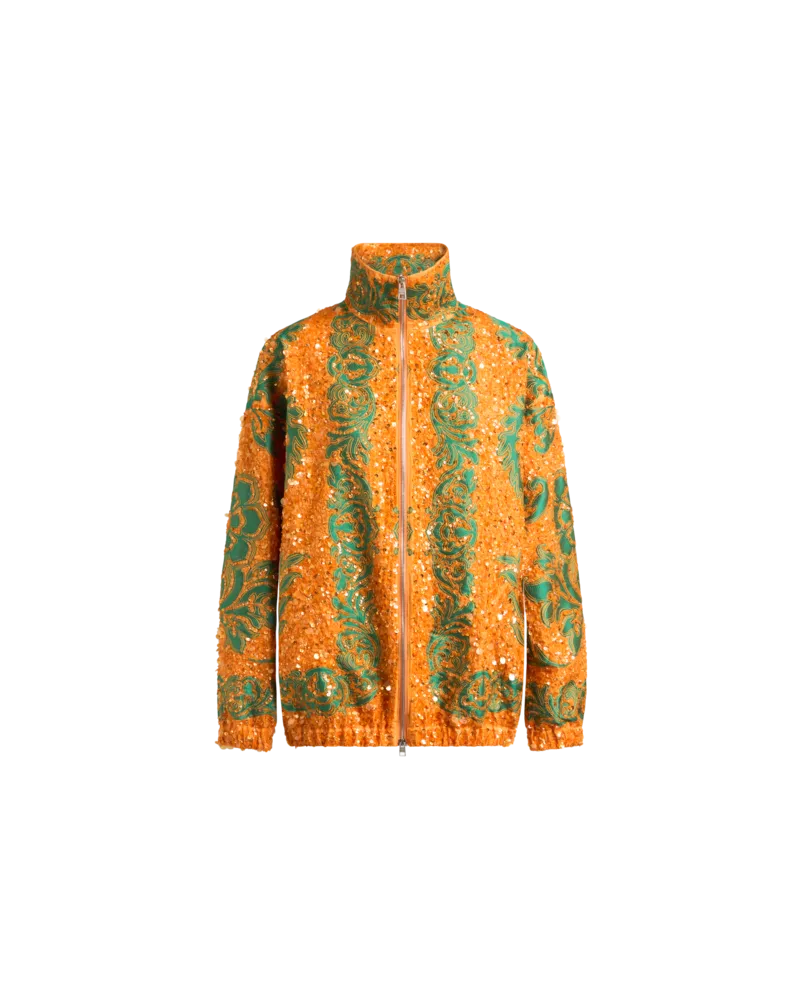 Etro Bomberjacke Mit Pailletten Bestickt Allover, Damen, Orange, Größe Orange