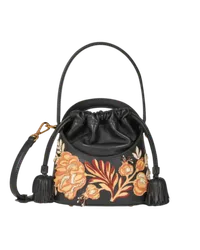 Etro Mittlere Saturno-tasche Mit Stickerei, Damen, Schwarz Schwarz