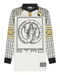 Etro Jacquard-poloshirt Mit Allegorie, Weiß Weiß