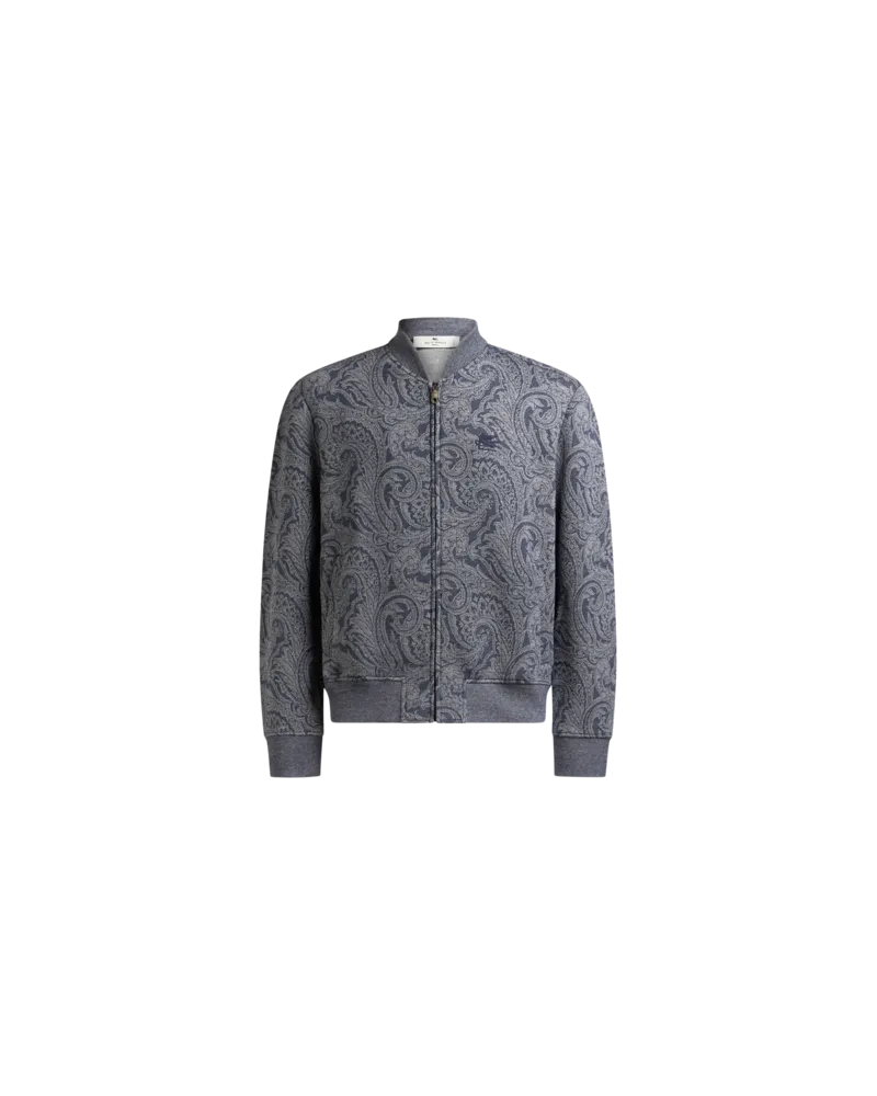 Etro Bomberjacke Mit Jacquardmuster Mit Logo, Herren, Grau, Größe Grau