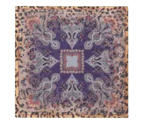 Pochette Aus Seide Mit Animal-paisley-motiv, Herren, Violett