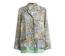 Hemdbluse Aus Twill Mit Platziertem Paisley-animal-print, Damen, Multicolor, Größe