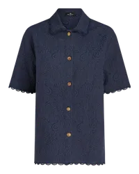 Etro Hemdbluse Mit Paisley-jacquardmuster, Navyblau Navyblau