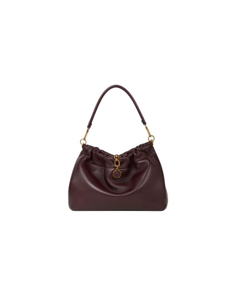 Etro Tasche Vela Blossom Mittelgross Aus Nappaleder, Damen, Pflaume Pflaume