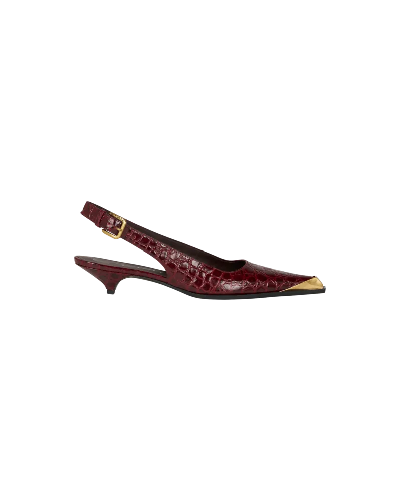 Etro Slingbacks Aus Geprägtem Leder, Damen, Bordeaux, Größe Bordeaux