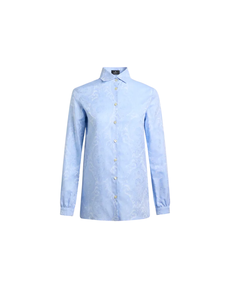 Etro Hemd Aus Baumwolljacquard, Damen, Hellblau, Größe Hellblau
