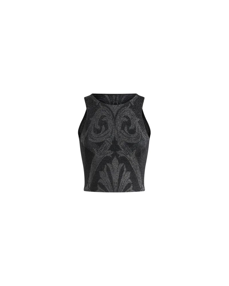 Etro Metallic-jacquard-top, Damen, Schwarz, Größe Schwarz