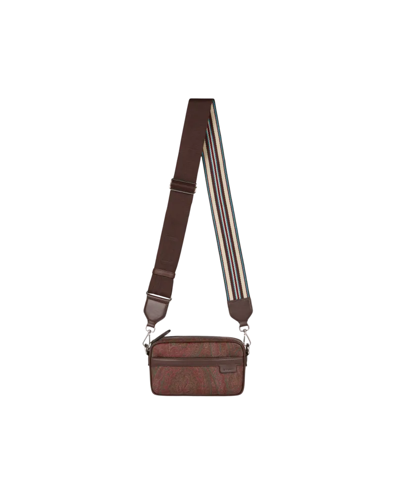 Etro Mini-kameratasche Mit Arnicamuster Und Schulterriemen, Herren, Braun Braun