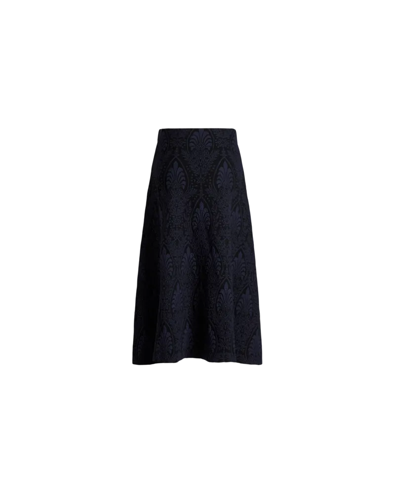 Etro Langer Jacquard-rock Mit Medaillon-motiv, Damen, Blau, Größe Blau