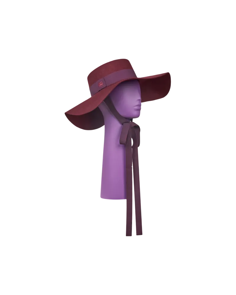 Etro Hut Aus Wolle Mit Gesticktem Pegaso-logo, Damen, Bordeaux, Größe Bordeaux