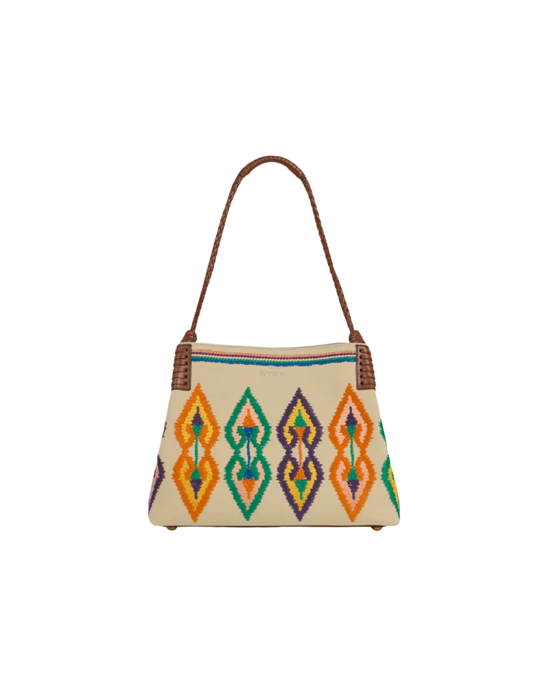 Etro Shopper Libra Mittelgross Aus Canvas Mit Stickerei, Damen, Beige Beige