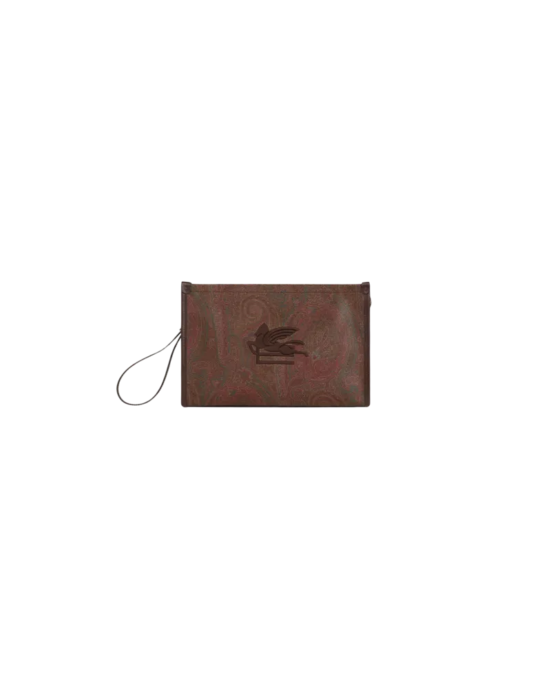 Etro Grosse Arnica-pouch Mit Pegaso, Herren, Braun Braun
