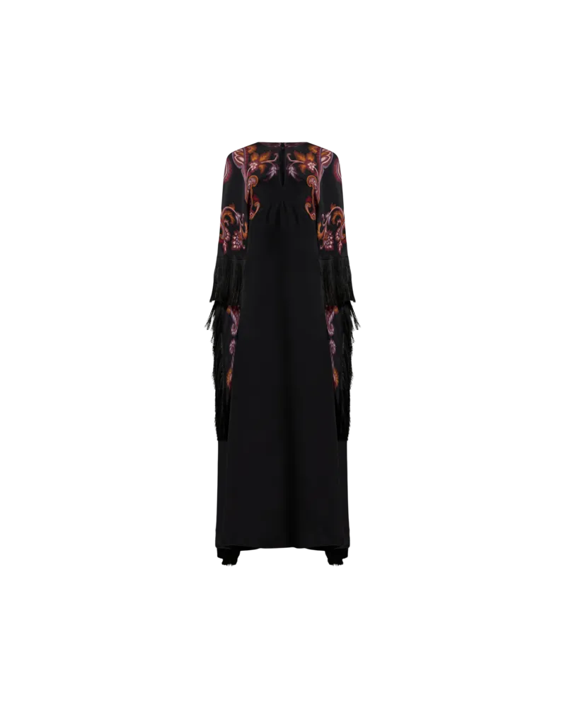Etro Kleid Aus Bedruckter Seide, Damen, Schwarz, Größe Schwarz