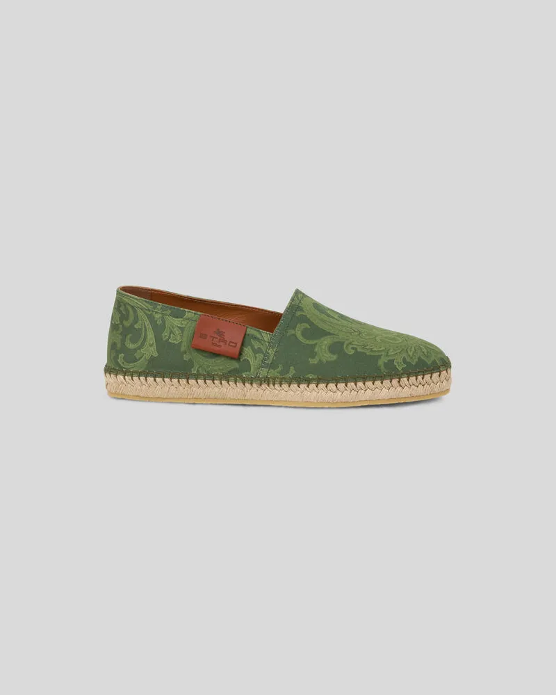 Etro Espadrilles Aus Canvas Mit Paisley-motiv, Herren, Grün, Größe Grün