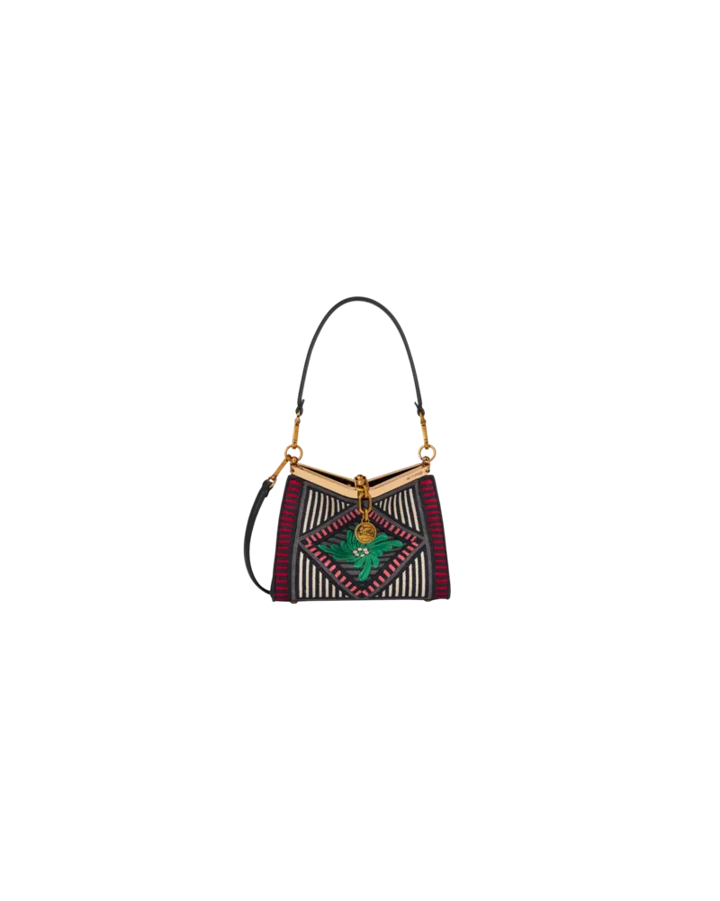 Etro Kleine Tasche Vela Mit Floraler Stickerei, Damen, Multicolor Multicolor