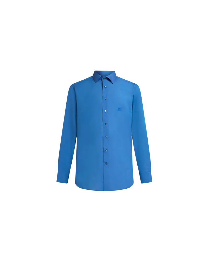 Etro Hemd Mit Pegaso-stickerei, Herren, Elektroblau, Größe Elektroblau