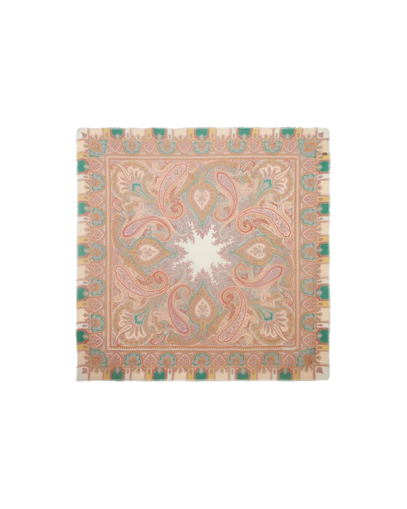 Etro Schultertuch Aus Bedrucktem Kaschmir, Damen, Beige Beige