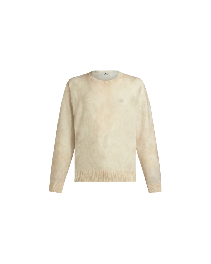 Etro Wollpullover Mit Paisley-print, Herren, Grau, Größe Grau