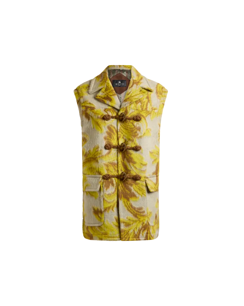Etro Weste Aus Einer Wollmischung Mit Jacquard-muster, Damen, Gelb, Größe Gelb
