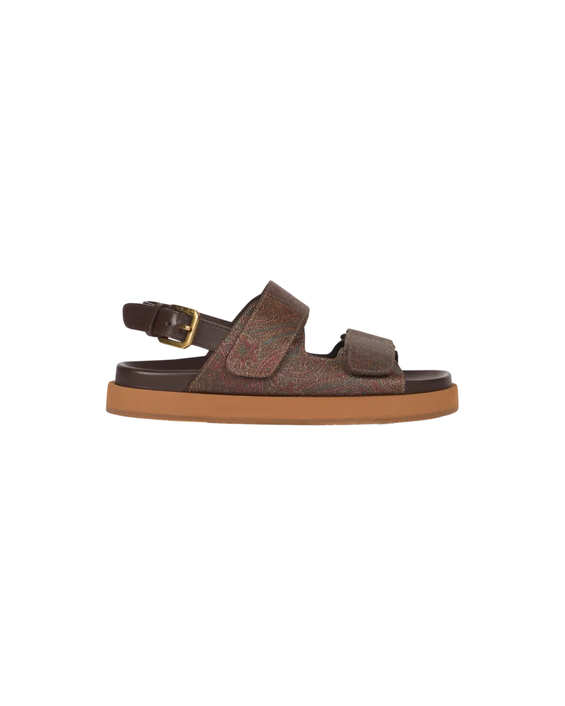 Etro Flache Sandalen Mit Paisleymuster, Damen, Rot, Größe Rot