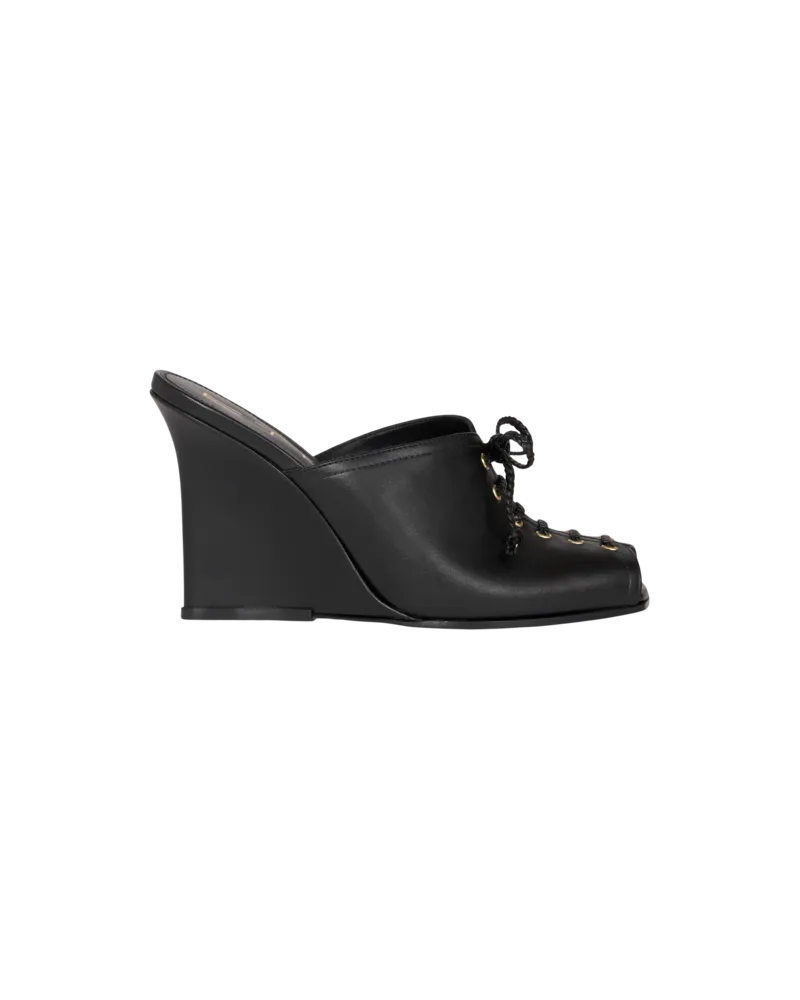 Etro Mules Mit Bändern Und Keilabsatz, Damen, Schwarz, Größe Schwarz
