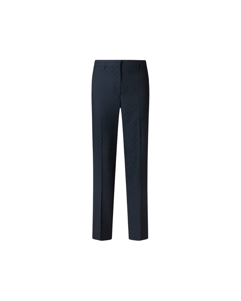 Etro Straight-leg-jacquard-hose Aus Wolle Mit Palmen-motiv, Herren, Blau, Größe Blau
