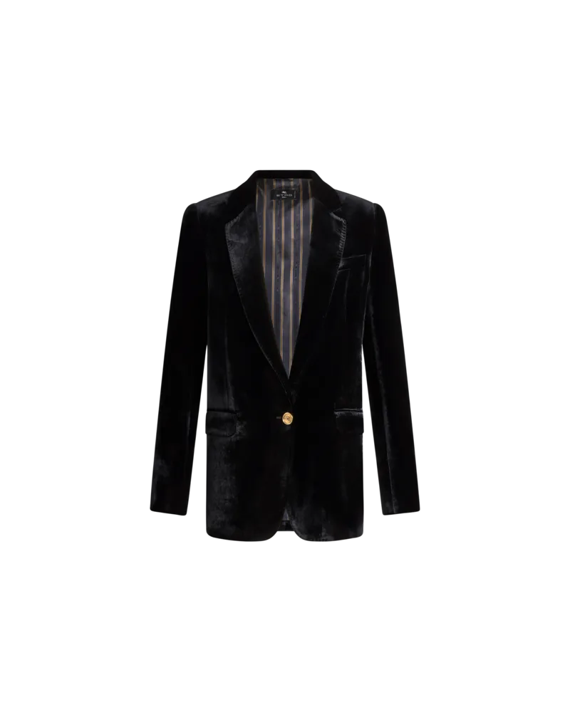 Etro Jacke Aus Samt, Damen, Schwarz, Größe Schwarz