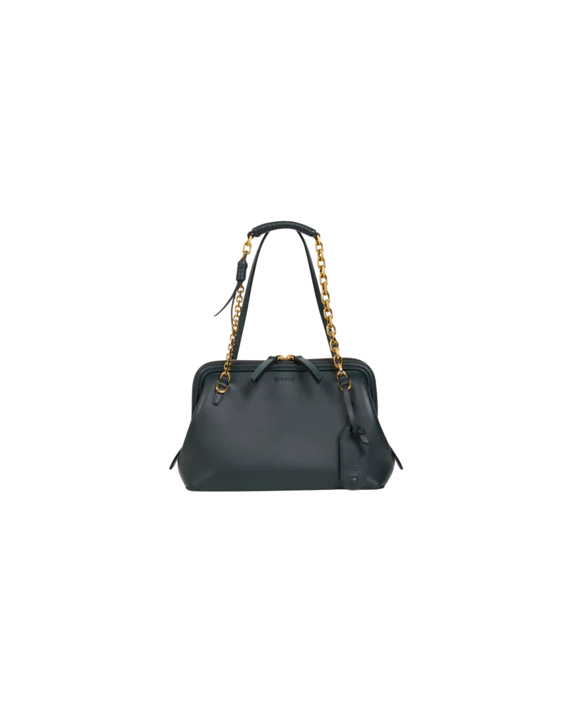 Etro Kleine Schultertasche Doc Aus Leder, Damen, Schwarz Schwarz