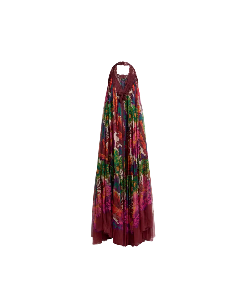 Etro Mehrfarbiges Rückenfreies Boho-kleid Mit Volant, Damen, Multicolor, Größe Multicolor