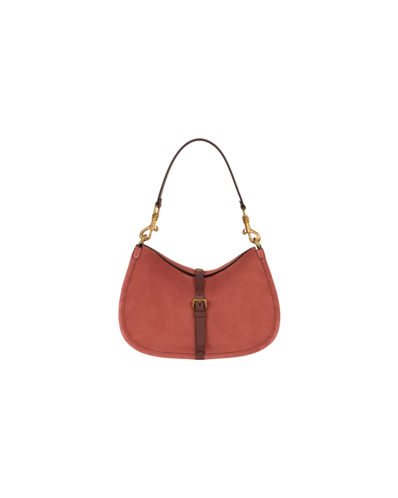 Etro Tasche Pony Mittelgross Aus Veloursleder, Damen, Rot Rot