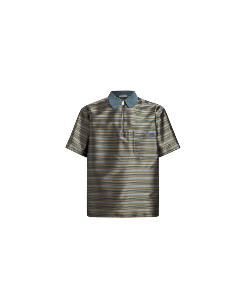 Etro Polo Mit Streifenmuster, Hellblau, Größe Hellblau