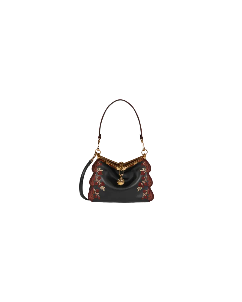 Etro Kleine Vela-tasche Mit Stickerei, Damen, Schwarz Schwarz