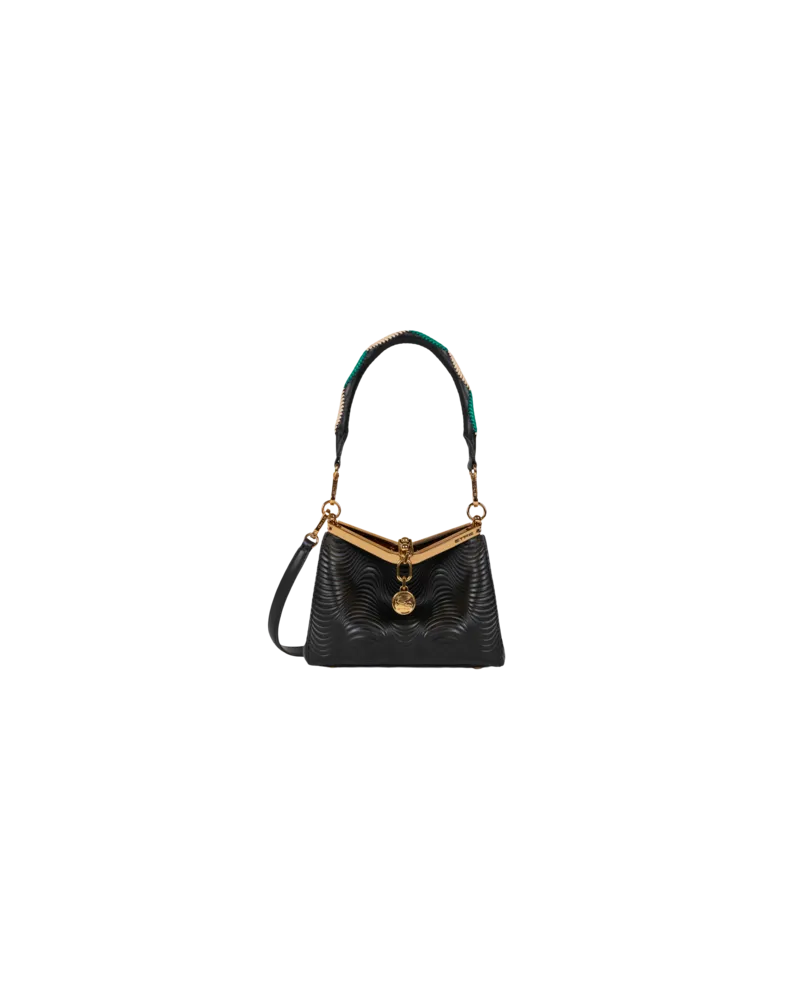Etro Kleine Tasche Vela Mit Wellenförmigem Motiv, Damen, Schwarz Schwarz