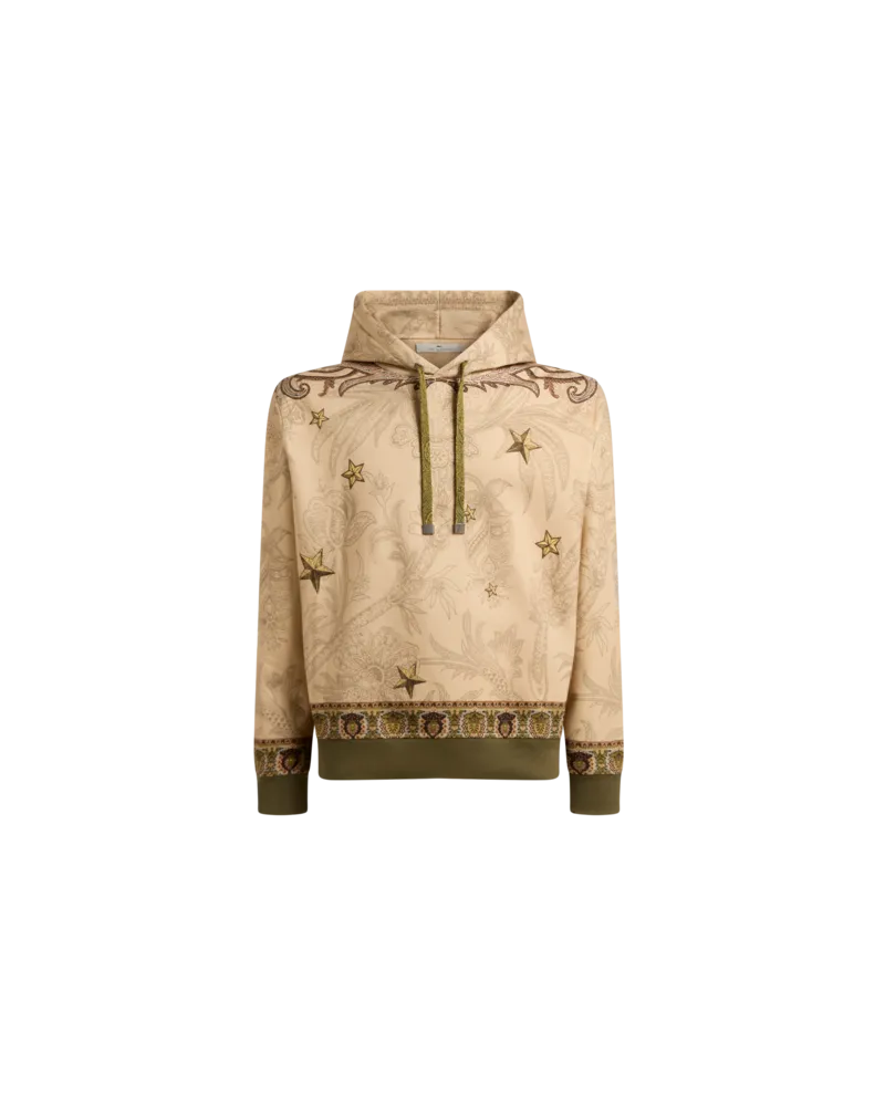 Etro Sweatshirt Mit Kapuze Aus Einer Baumwollmischung Mit Platziertem Pegaso-print, Herren, Beige, Größe Beige