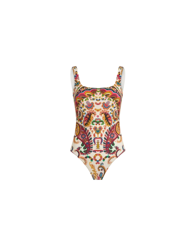 Etro Badeanzug Mit Floralem Paisley-motiv, Damen, Weiß, Größe Weiß