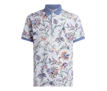 Poloshirt Aus Baumwolle Mit Floralem Muster, Herren, Pulverblau, Größe