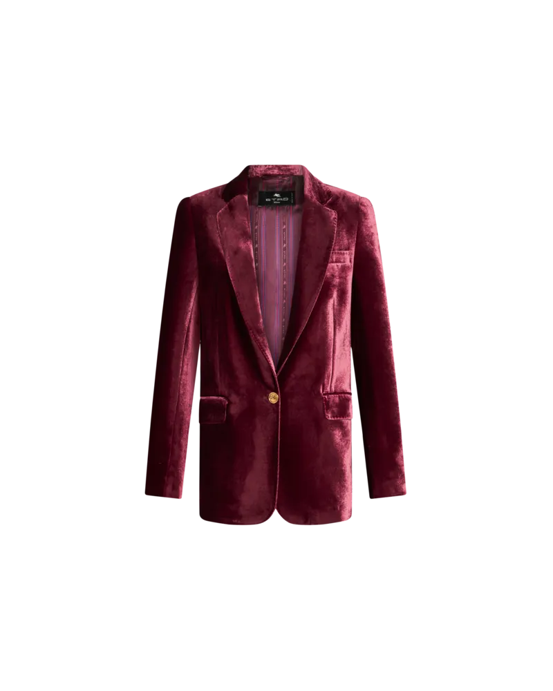 Etro Jacke Aus Samt, Damen, Bordeaux, Größe Bordeaux