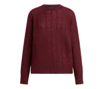 Pullover Aus Kaschmir Mit Zopfmuster, Damen, Bordeaux, Größe