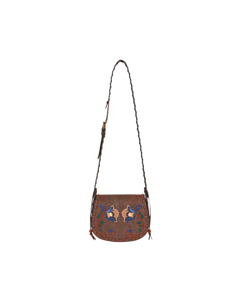 Etro Umhängetasche Drya Arnica 1984 Mit Blumenstickerei, Damen, Braun Braun