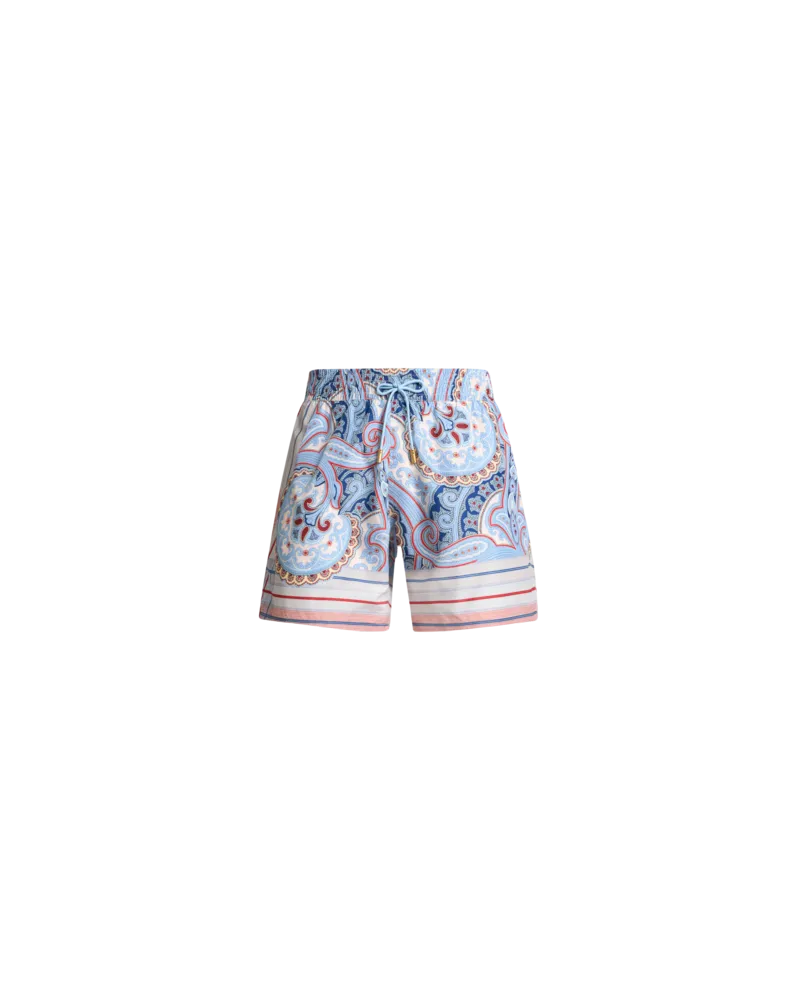 Etro Badebekleidung Mit Paisley- Und Streifenmuster, Herren, Weiß, Größe Weiß