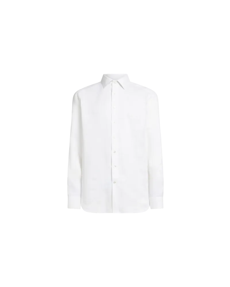 Etro Leinenhemd Mit Pegaso, Herren, Weiß, Größe Weiß