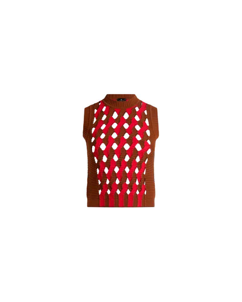 Etro Durchbrochene Strickweste, Damen, Rot, Größe Rot