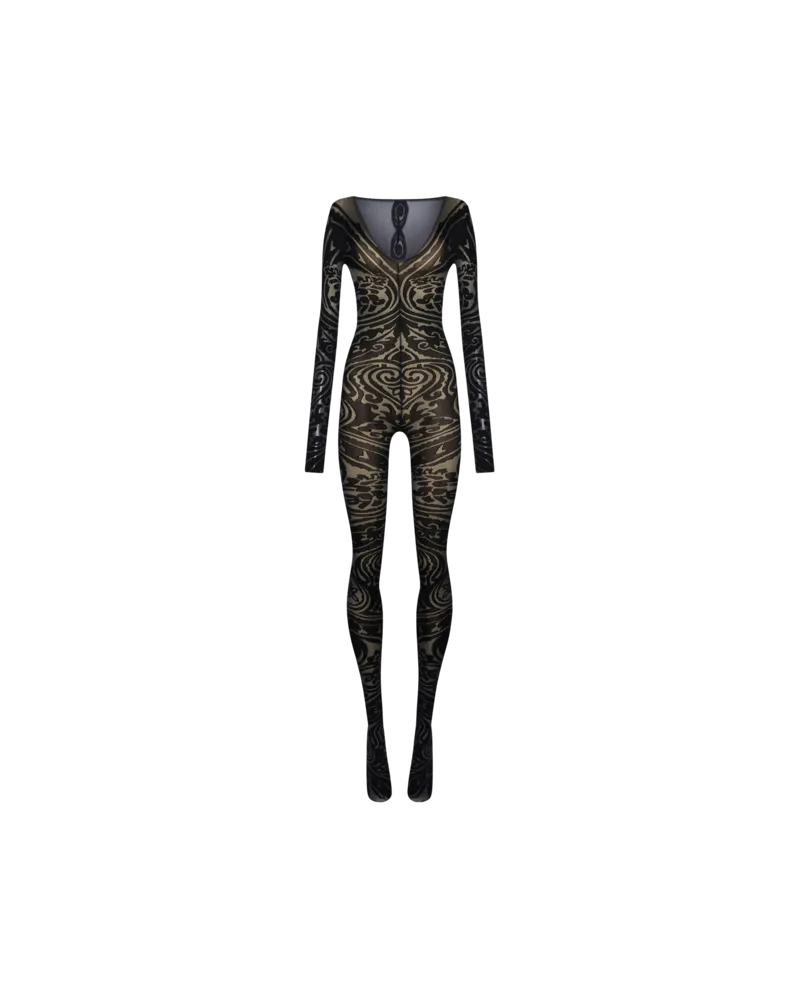 Etro Bodysuit Paisley Tattoo, Damen, Schwarz, Größe Schwarz