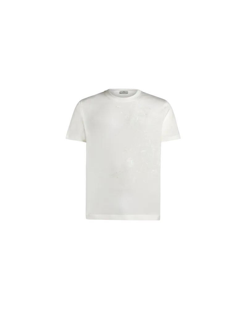 Etro T-shirt Mit Stickerei, Herren, Weiß, Größe Weiß