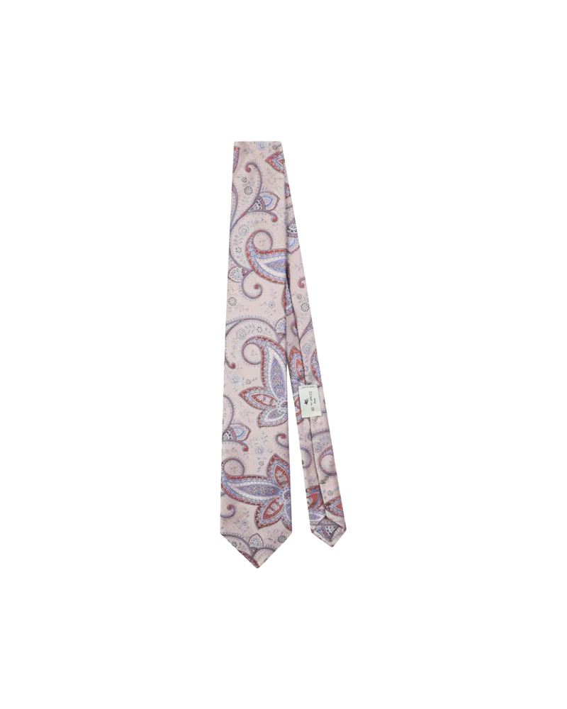 Etro Silk Jacquard Tie, Herren, Pulverpinkel Pulverpinkel